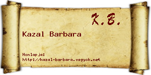 Kazal Barbara névjegykártya
