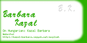 barbara kazal business card